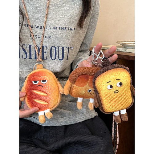 Cute Cartoon Tusi Bread Shape Wallet Coin Bag, earphone Key Storage Bag, bag Accessories, Fun Birthday Gifts ﻿